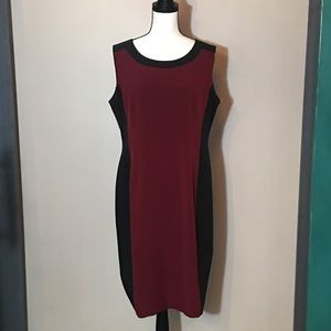 Jones New York Burgundy/Wine & Black Dress Size 14